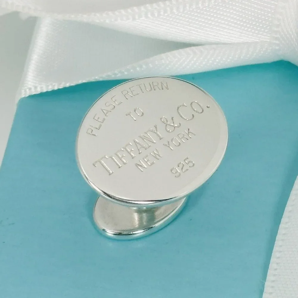 Return to Tiffany Oval Cufflink in Sterling Silver 1 Single Replacement For Lost